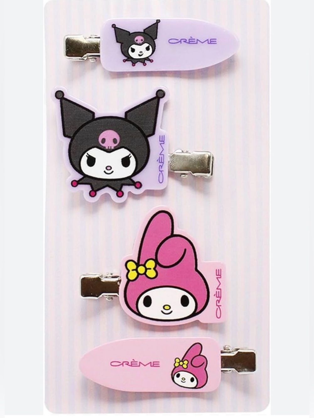 The Crème Shop x My Melody & Kuromi Hair Clips 4 Pack